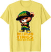 Jamaican Gifts for proud Jamaican Men, Women, Kids WI RUN TINGS Teddy Bear Jamaica Flag Shirt Jamaican Clothing T-Shirt - Lemon Yellow