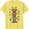 St Patricks Day Highland Cow Lucky Irish Shamrock Funny St Patrick's Day Highland Cow Lucky Shamrock Irish T-Shirt - Lemon