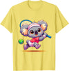 Koala Bear Playing Tennis Designs Koala Tennis Player Animal Cute Men Women Kids T-Shirt - Lemon Yellow
