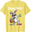 Dabbing Rabbit Easter Day Eggs Dab Boys Girls Kid Gift Bunny T-Shirt in Lemon Yellow