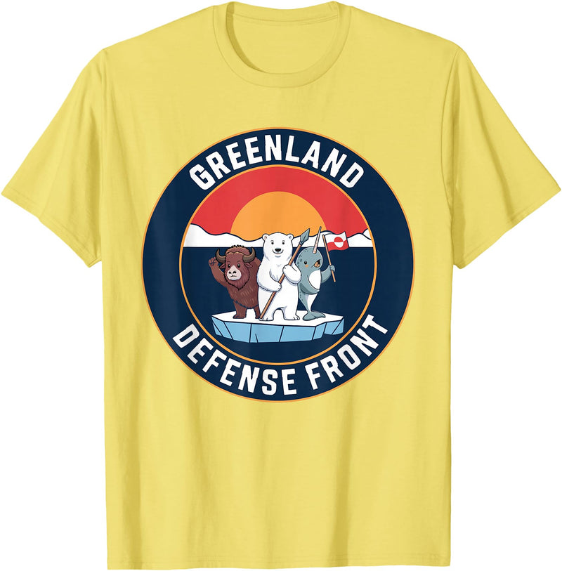 Greenland Defense Front Polar Bear tee Greenland Guard Polar Bear Spear Arctic Emblem T-Shirt - Lemon Yellow