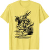 Cute Rabbit Lover Bunny Graphic T-Shirt (Slate Grey) in Lemon Yellow