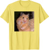 Hamster Meme Peace Sign Funny Pet Owner Trendy T-Shirt - Lemon Yellow