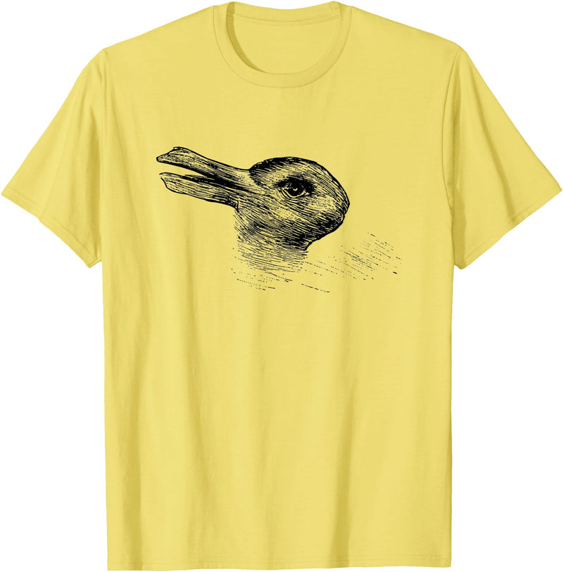 Vintage Duck Rabbit Illusion Psychology Classic T-Shirt in Lemon Yellow