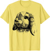 Rabbit Bunny Realistic Drawing , Graphic Lop Eared Bunny T-Shirt in Lemon Yellow