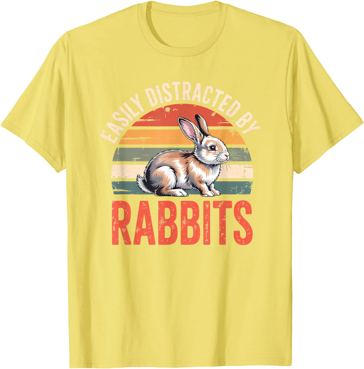 Cute Rabbit Lover Bunny Graphic T-Shirt in Lemon Yellow