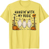 Retro Hangin’ With My Boos Funny Ghost Halloween T-Shirt - Lemon Yellow