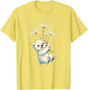 Blueberry Clothing Baby Polar Bear Floating On Dandelion Seeds T-Shirt - Lemon Yellow