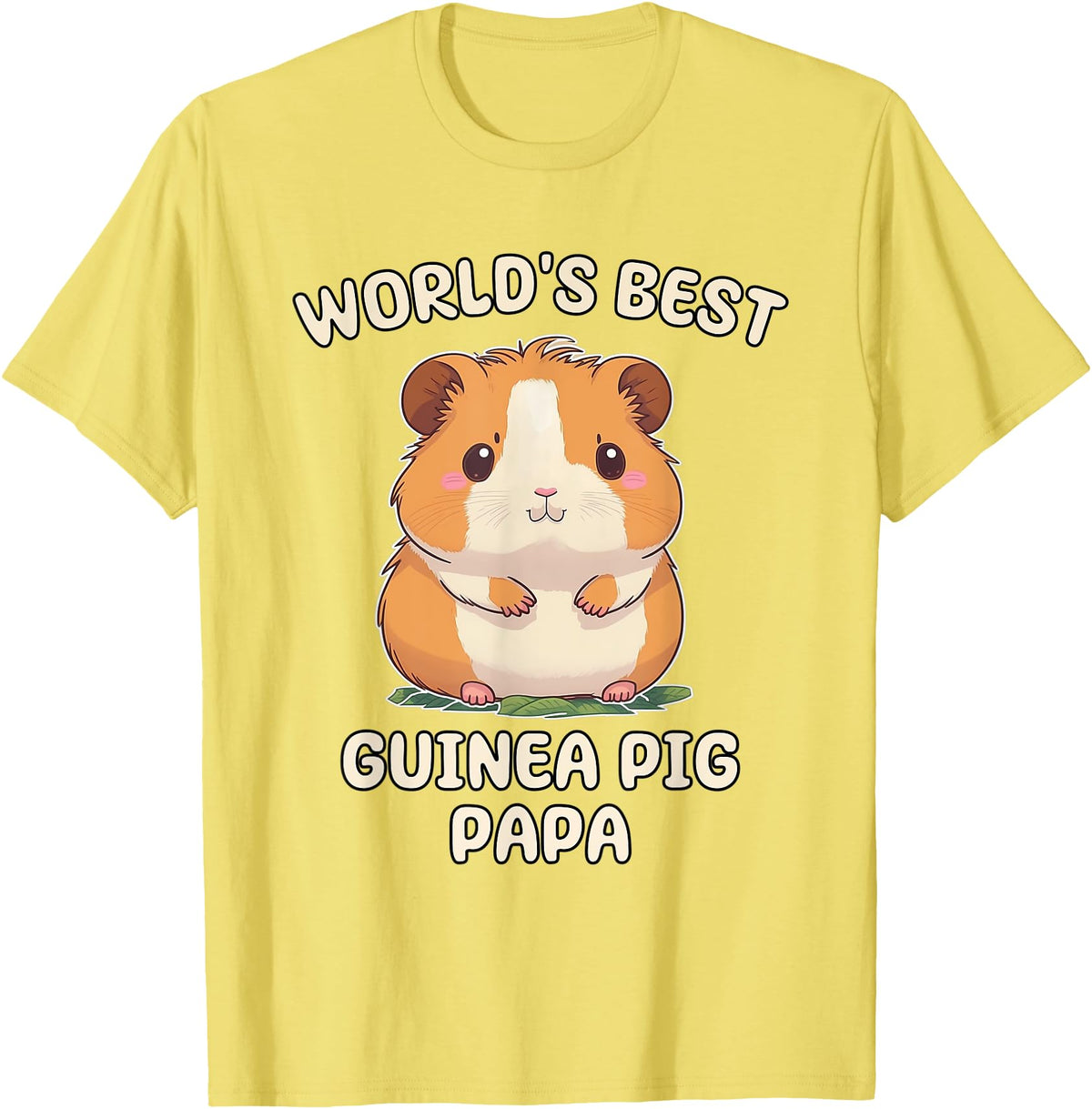 Best & Fun Guinea PIg Designs Funny World's Best Guinea Pig Papa Dad T-Shirt - Lemon Yellow