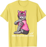 Nad-In October We Wear Pink Funny Cat Pink Ribbon In October We Wear Pink Breast Cancer T-Shirt
