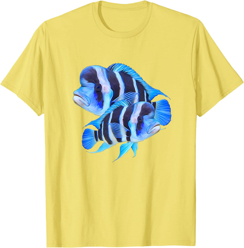 World Support Tees Frontosa Cichlid Fish Aquarium Owners Monster Fish Gift T-Shirt - Lemon Yellow