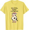 Funny Western Cow Pregnancy Announcement Thanksgiving Pregnancy Announcement Funny Cowgirl Mama to Be T-Shirt - Lemon Yellow
