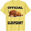 Official Sleep Pajamas Nightgown Sleepwear Co. Scottish Highland Cow Official Sleepshirt Pajamas Nightgown T-Shirt - Lemon