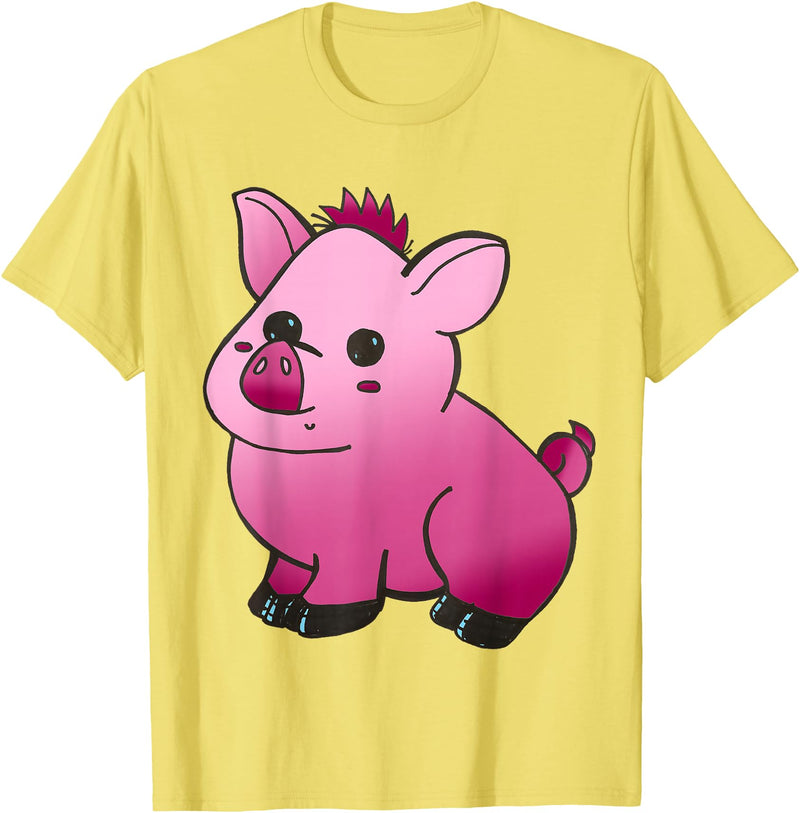 Repugly Hubert the Wobbly Pig T-Shirt - Lemon Yellow