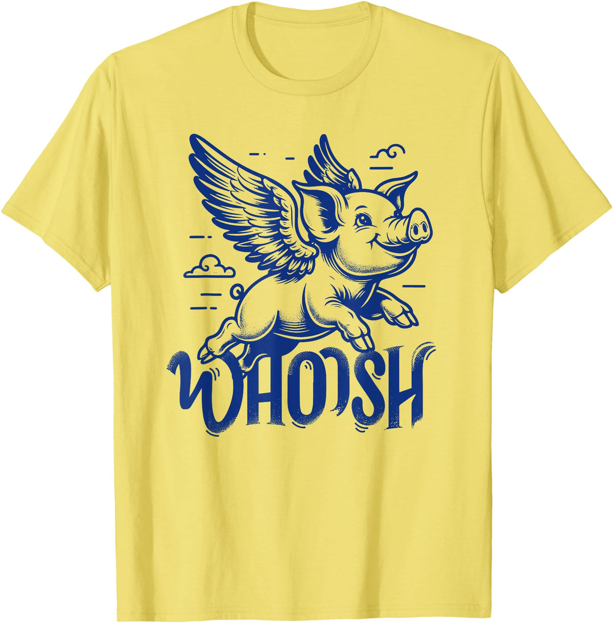 Lustige Schwein Schweinchen Liebhaber Geschenkidee Flying Pig Pig with Wings 90s Graphic T-Shirt - Lemon Yellow