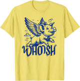 Lustige Schwein Schweinchen Liebhaber Geschenkidee Flying Pig Pig with Wings 90s Graphic T-Shirt - Lemon Yellow
