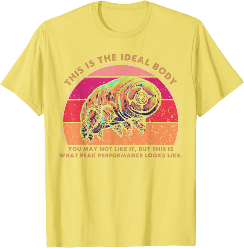 Tardigrade Shifts Gifts For Microbiologist Ideal Body Funny Tardigrade Water Bear Moss Piglet T-Shirt - Lemon Yellow