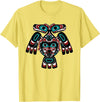 Tribal America Alaska Native American Indian Tlingit Eagle Bear Clan Spirit T-Shirt - Lemon Yellow