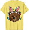 Easter Shirts Women Men Kids Children Easter Gift Easter Bear Face Bunny Ears Eggs Cute Animal Men Women Kids T-Shirt - Lemon Yellow