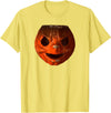 Imagine Graphics Creepy Vintage Halloween Pumpkin T-Shirt - Lemon Yellow