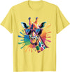 Safari Animal Art Giraffe Sunglasses Funny Giraffe Lover Safari Animal Animal T-Shirt - Lemon Yellow