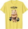 Hamster Muscle Training with Barbell Shrug Bar Fitness Gym T-Shirt - Lemon Yellow