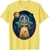 Cow Astronaut Alien Abduction Space Apparel FUUNY Cow Astronaut UFO Abducting Alien Space Farm T-Shirt - Lemon Yellow