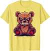 Cartoon Teddy Art I Grumpy Teddy Evil Teddy Bear T-Shirt - Lemon Yellow