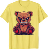 Grumpy Angry Teddy Bear Face T-Shirt