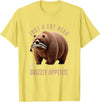 Just A Fat Bear With A Grizzly Appetite Fish Salmon T-Shirt - Lemon Yellow