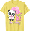 Birthday Gifts for Girls by Content Design Studio Birthday Girl 8 Panda Pink Balloons T-Shirt - Lemon Yellow