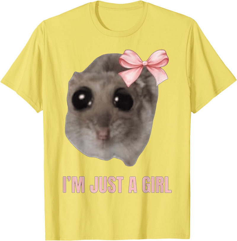 I'm Just a Girl Hamster FUNNY T-Shirt - Lemon Yellow