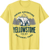Yellowstone National Park Wyoming USA Outdoor Yellowstone Wyoming Nature Mountains Bear Hike Outdoors T-Shirt - Lemon Yellow