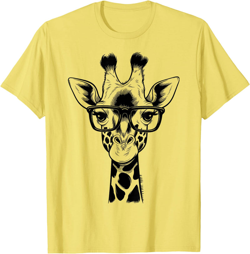 Cute Funny Giraffe Cool Summer Casual Graphic Tees Cute Giraffe Graphic Casual Summer Funny Cool Animal Lover T-Shirt - Lemon Yellow