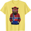 Cool Norwegian Roots Norway Norway Roots Bear Norge Norwegian Flag T-Shirt - Lemon Yellow