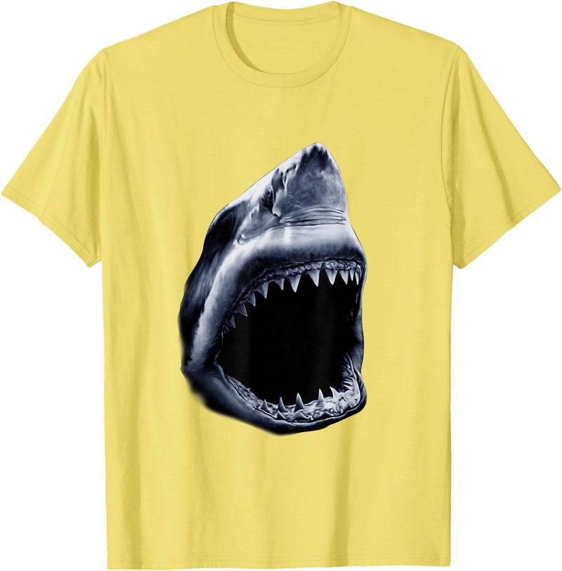 Shark Vibes Great Shark Face Graphic Ocean Bite Lovers Giant T-Shirt - Lemon Yellow