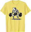 Strong Guinea Pig Lifting Fitness Workout Cool Muscular Guinea Pig Bodybuilder Fitness Power Gym T-Shirt - Lemon Yellow