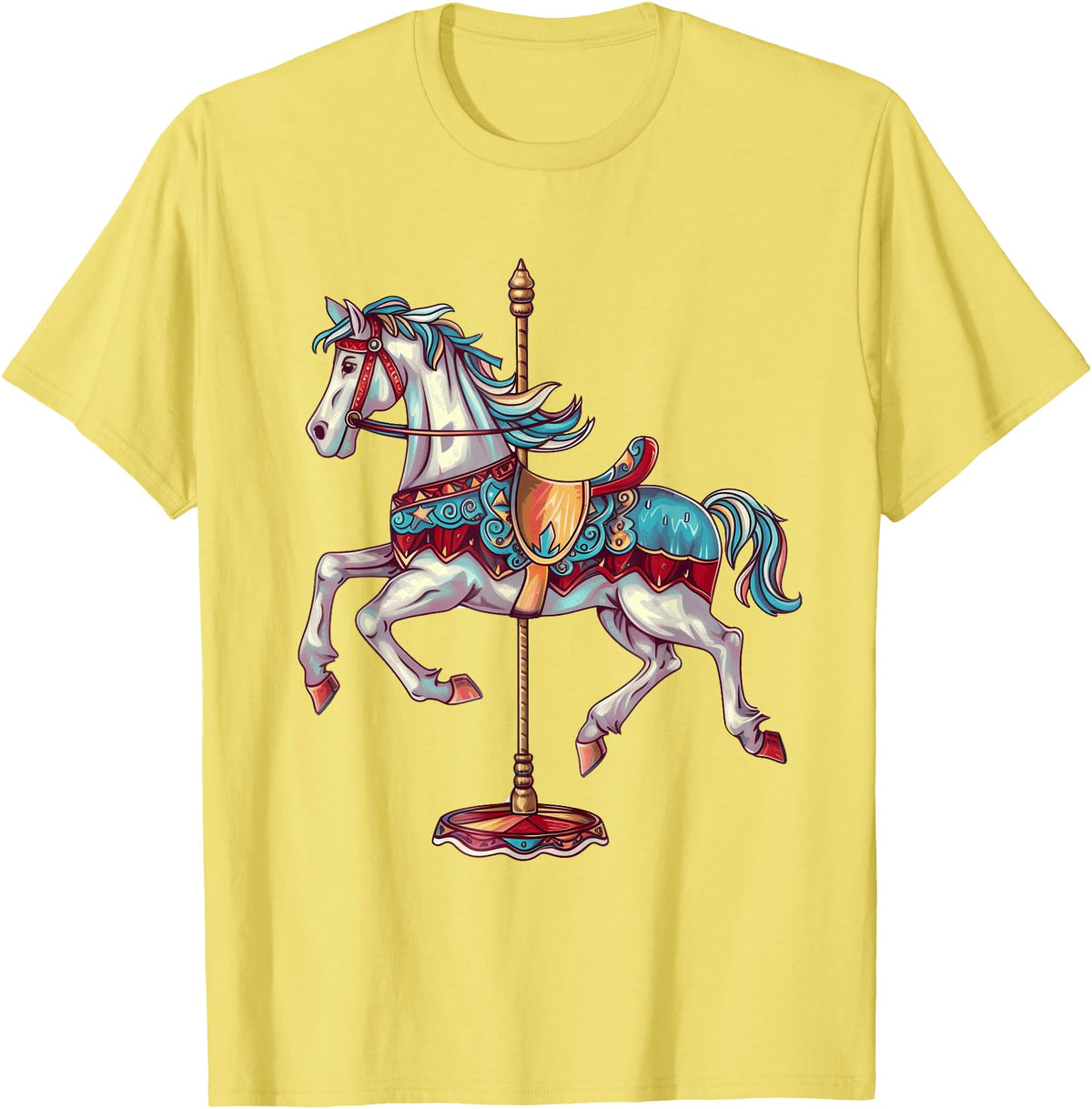 Carnival Carousel Horse Carousel Unicorn Designs Carnival Carousel Horse Carousel Unicorn T-Shirt - Lemon Yellow