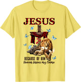 Unknow FAITH Jesus Lion Lamb Heaven Know My Name T-Shirt - Lemon Yellow