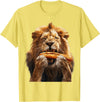 Animal Hotdog Design Lion Hotdog T-Shirt - Lemon Yellow