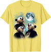 Funny Panda Bear Graphic Tees 3 Panda Moon Howling Panda Head Funny for Men, Women, Kid T-Shirt - Lemon Yellow