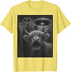 Highland Cow Selfie Alien UFO Apparel Graphic Tees Funny Highland Cow Selfie Alien UFO Gifts for Men Women Kid T-Shirt -