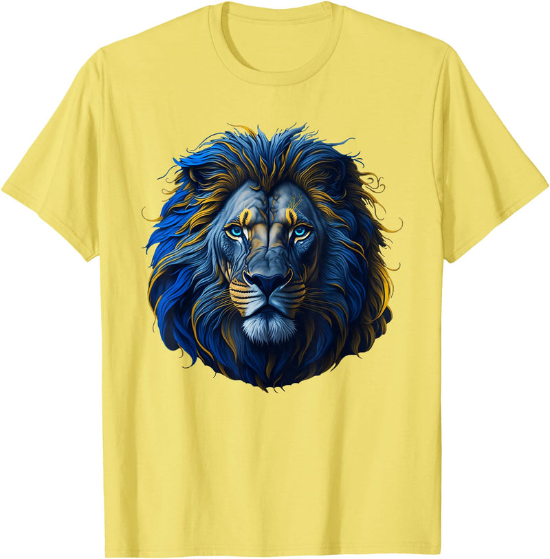 Lions, Astrology And Horoscope Tees Lion colorful lions King Of Animals From Africa T-Shirt - Lemon Yellow
