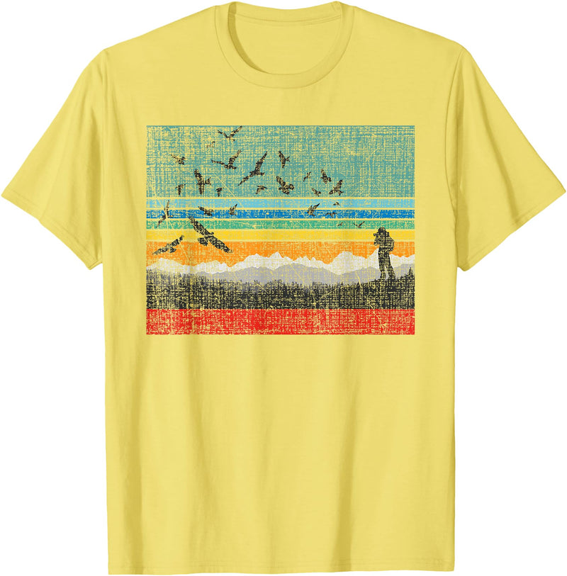 Birding & Bird Lover Shirts Retro Birding Bird Watching Bird Watcher Birder T-Shirt Small - Lemon Yellow