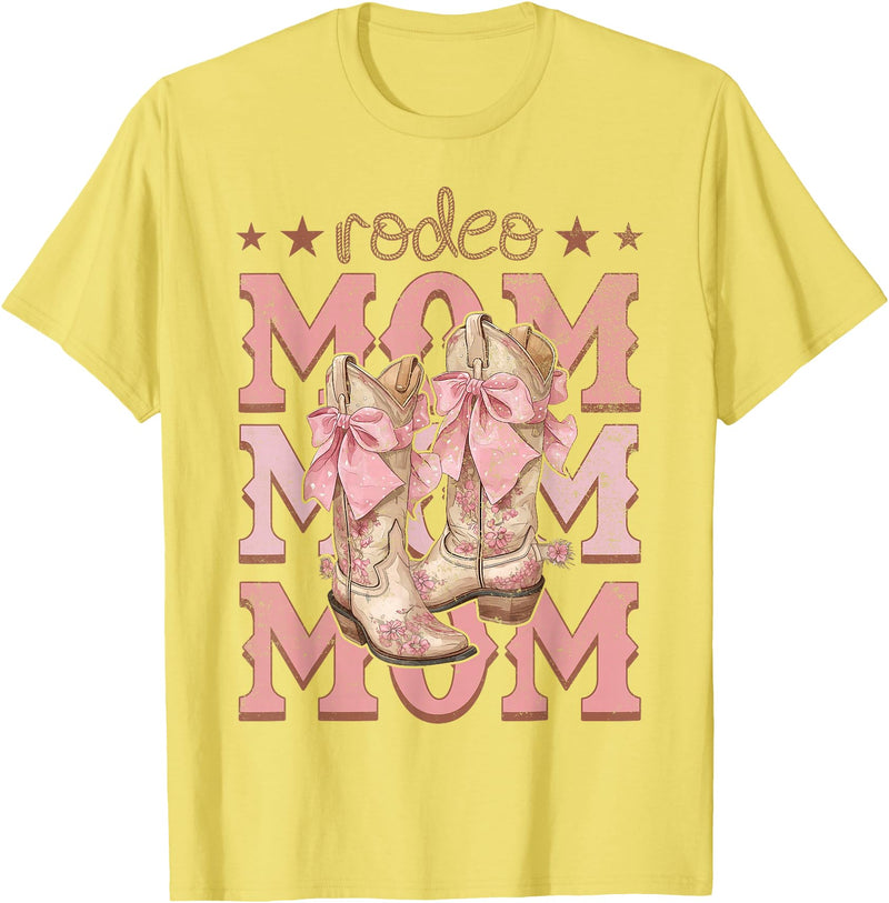 Country CowGirl Western Family Matching Rodeo Mom Pink Boots Coquette Cow-Girl Birthday Party T-Shirt - Lemon Yellow