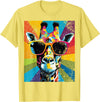 Giraffe Vintage Sunglasses Funny African By Tarin Giraffe Vintage Sunglasses Funny African Animal Lover T-Shirt - Lemon Yellow