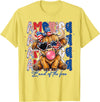 Cute Cow Creations Highland Cow 4th of July, Patriotic Cowgirl Bow Design T-Shirt - Lemon Yellow