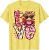 Highland Cow Valentine Tees Love Western Highland Cows Valentine Cowgirl Hat T-Shirt - Lemon Yellow