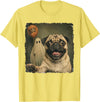 Issebl Dog Pug Lover Funny Pug Halloween Ghost Selfie Dog Funny T-Shirt - Lemon Yellow