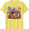July 4th Highland Cow Farm Lovers America Tees 4th of July Highland Cow Patriotic Cow Farmer Men Women Kids T-Shirt - Lemon